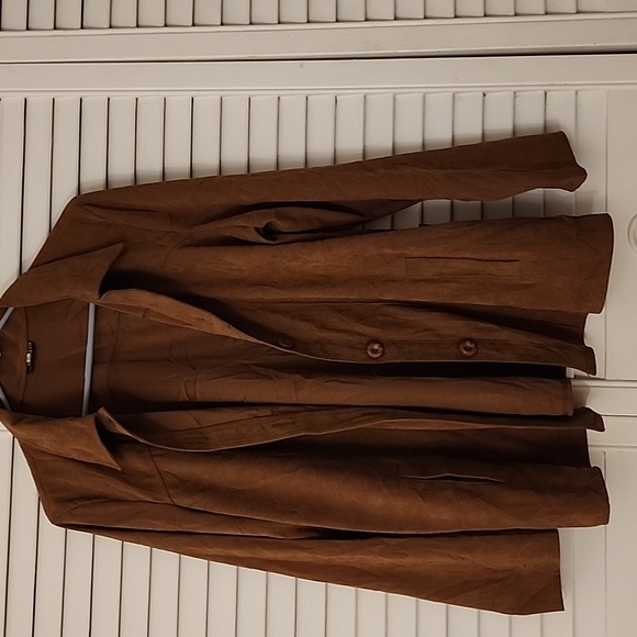 marloop Jackets & Blazers - Marloop Brown Faux Suede Jacket
